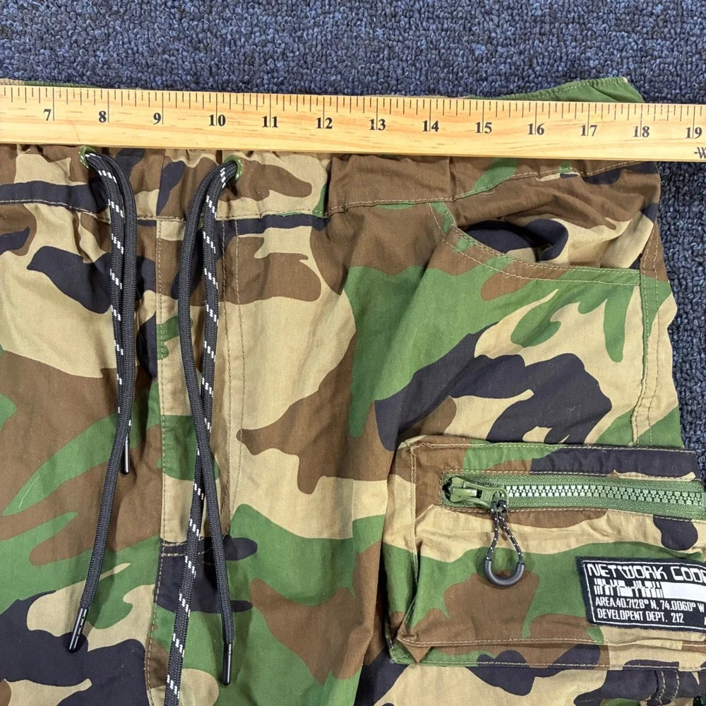 Smoke Rise Cargo Pants Mens Large Camo Tactical Utility Streetwear Multi Pocket